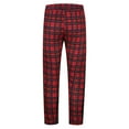 thumbnail image 4 of Miluxas Men's Plaid Color Matching Feet Pants Drawstring Zipper Pocket Slim Trousers Mid-Waist Elastic Slacks Red, 4 of 7