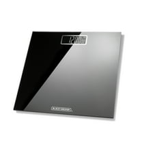 BLACK DECKER Digital Body Weight Scale with LCD Display, Tempered Glass, Black
