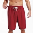thumbnail image 5 of EOYWHK Mens Work Shorts with Pockets Drawstring Waffle Work Shorts for Men Soft Lightweight Breathable Quick Dry Shorts for Men Red, Size M, 5 of 9