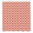 thumbnail image 2 of Ambesonne Floral Shower Curtain, Retro Various Flowers Leaves, 69"Wx70"L, Blush Coral and Salmon, 2 of 4