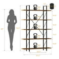 thumbnail image 6 of Dextrus 5-Tier Bookcase, Modern Bookshelf Storage Organizer, Free Standing Display Shelf with Metal Frame for Home Office, Office Room, Brown, 6 of 14