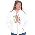 thumbnail image 3 of Hope Pink Ribbon Heart Breast Cancer Zip Hoodie Sweatshirt Women Brisco Brands S, 3 of 6