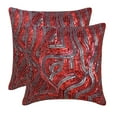 thumbnail image 3 of Toss Pillow Cover, Red Shams, Sequins and Beaded Pillow Shams, 24x24 inch (60x60 cm) Pillow Sham, Square Silk Pillow Shams, Pillow Shams, Modern Style, Abstract Pattern - Red Love, 3 of 4