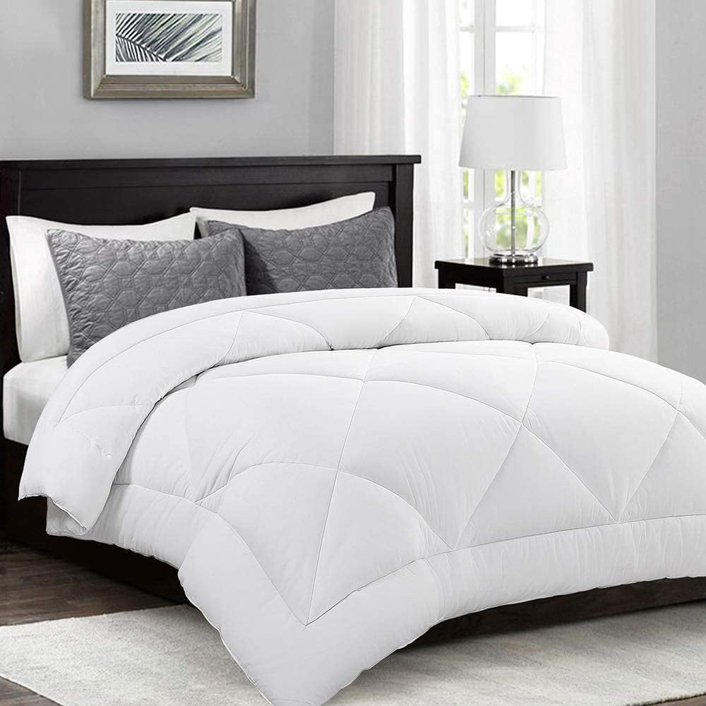 EASELAND All Season Full Size Soft Quilted Down Alternative Comforter Reversible Duvet Insert with Corner Tabs,Winter Summer Warm Fluffy,Black,82x86 inches 