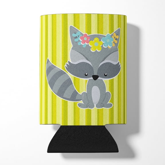 Raccoon with Flowers Can or Bottle Hugger
