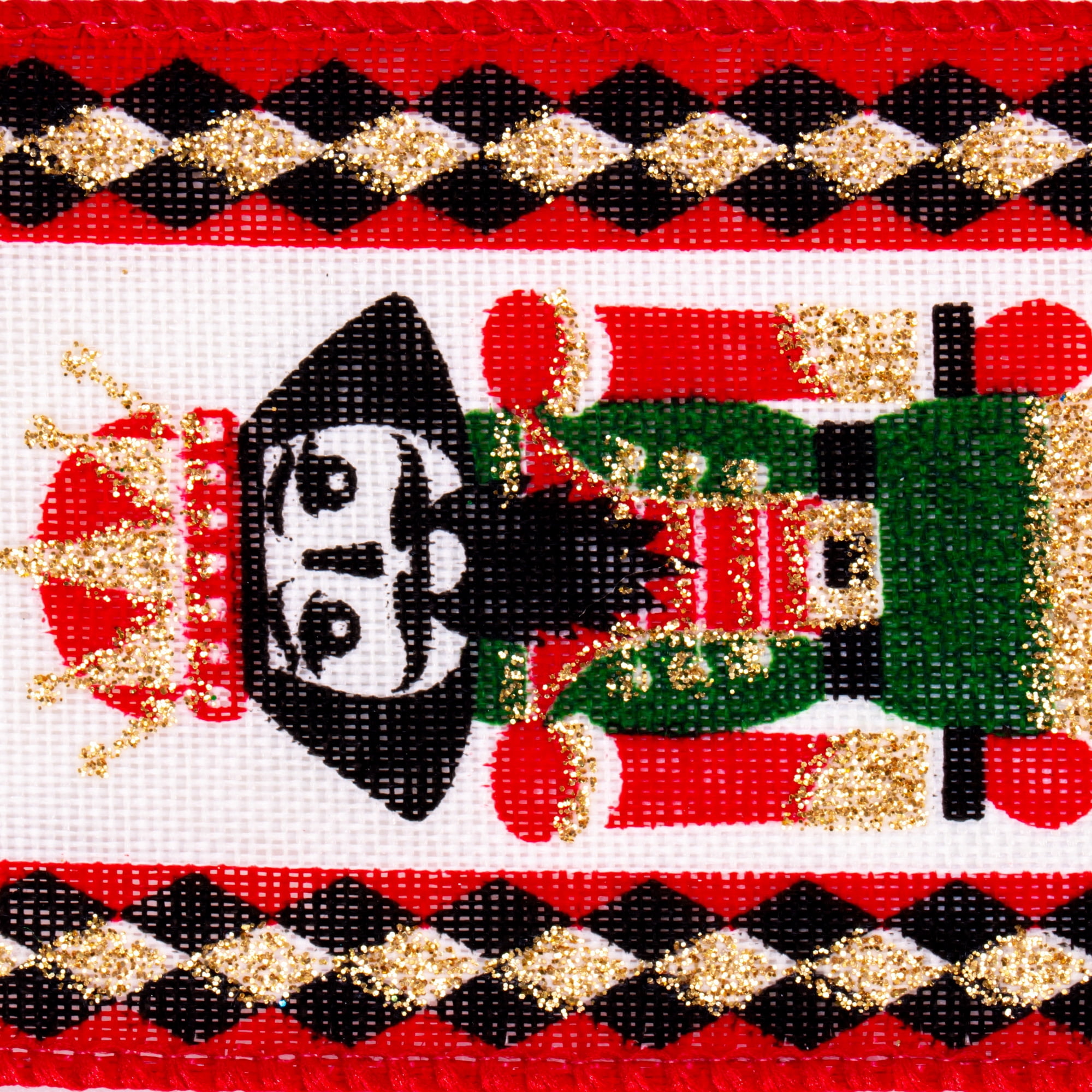 Vickerman 2.5" x 10 Yards Red, Cream, Black, Green, and Gold Nutcracker Ribbon