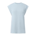 thumbnail image 4 of Womens Fashion Casual Tank Top O Neck T Shirts Summer Lace Sleeve Casual Loose T Shirts Top Casual Short Sleeve Tops for Women Women Loose Tops Summer Thick Long Sleeve T Shirt Women T Shirts Womens, 4 of 5