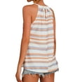 thumbnail image 6 of HUBERY Women Striped Print Sleeveless Lace-Up Back Halter Neck Curved Hem Top, 6 of 7