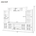thumbnail image 6 of MAYEERTY Minimalism Entertainment Wall Unit with Bridge, Modern TV Console Table for TVs Up to 70", White, 6 of 7