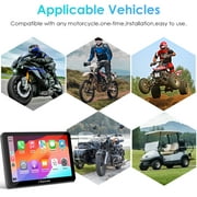 Carpuride Motorcycle HD Dual 1080P Dash Cam, Wireless Apple CarPlay & Android Auto Wire Control, Horizontal Vertical Rotation 7 Touch Screen (712D)