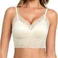 thumbnail image 2 of Afdoent Bras for Women Lace Push Up Bra Adjustable Straps Fixed Cup Satin Wirefree Comfy Everyday Bra, 2 of 7