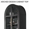 thumbnail image 4 of TopComfy 74.3"Arched Cabinet with Glass Doors, Kitchen Storage Cabinet with Door, 5-Tier Arched Bookcase with Adjustable Shelves - Black, 4 of 7