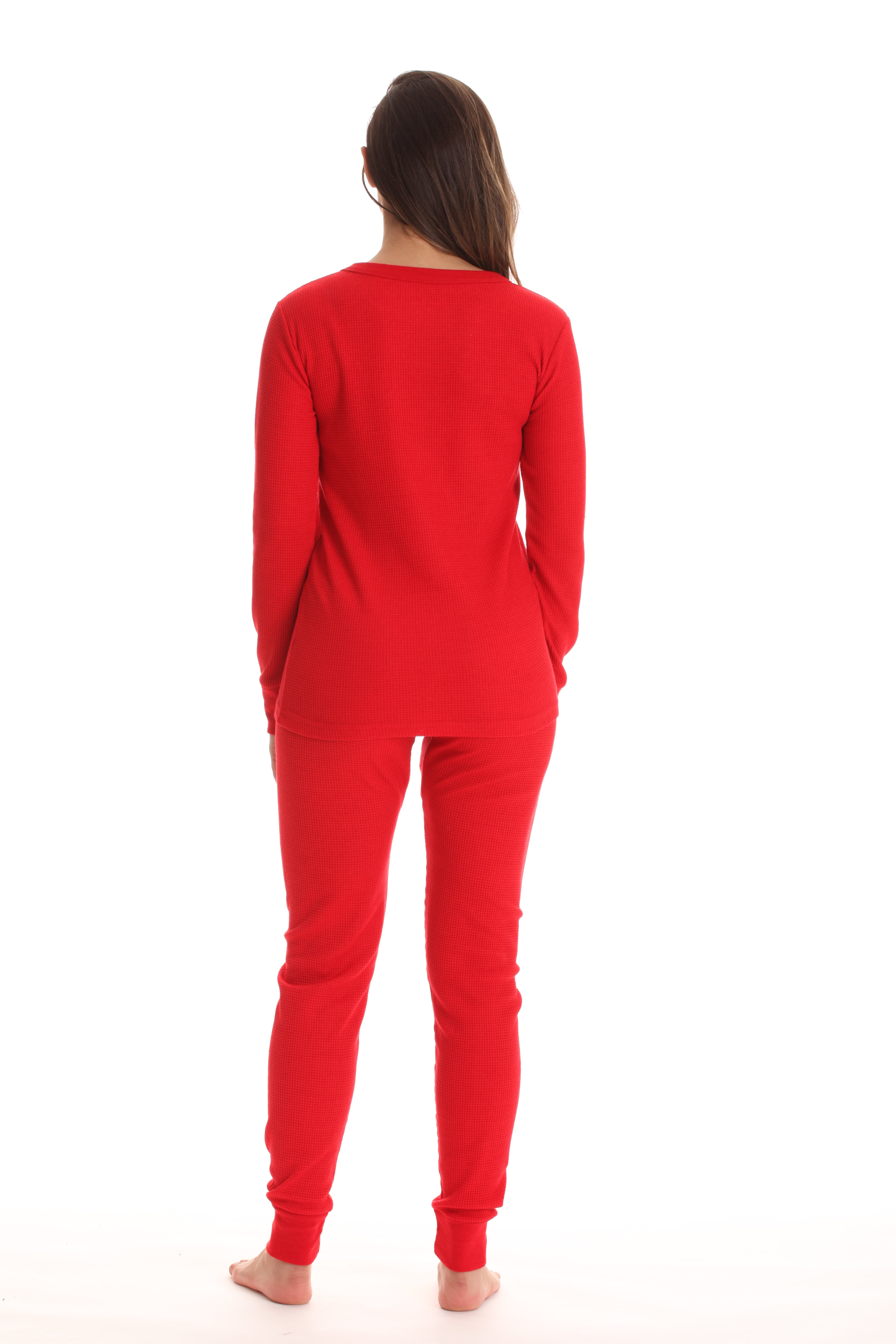 Just Love Women's Thermal Underwear Pajamas Set (Red, 2X Plus