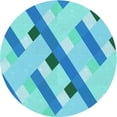 thumbnail image 1 of Ahgly Company Machine Washable Indoor Round Transitional Dark Turquoise Green Area Rugs, 8' Round, 1 of 7