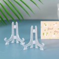 thumbnail image 3 of High Transparency Acrylic Stand, Elegant Curved Design For Displaying Cards, Photos, And Artwork, Clear Plastic Easel With Lace Frosted Design, 3 Inch, 3 of 5