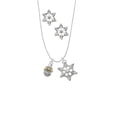 thumbnail image 2 of Delight Jewelry Goldtone Large Bullets on Silvertone Spinner Silver tone Snowflake Charm Necklace and Stud Earrings, 2 of 4