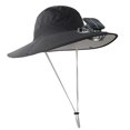 thumbnail image 1 of Men's Solar Powered Rechargeable Fishing Hat With Fast Drying and High Speed Fan For Outdoor Activity Fishing Headwear Light gray, 1 of 4