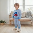 thumbnail image 4 of Kiijoy Boys Outfits Shark Embroidery Sweatshirt Pants Fall Sweatsuit, Sizes 18-24M, 4 of 7