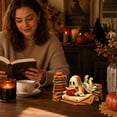 thumbnail image 6 of Decorative Figurine 2D Reading Ghost Themed Wooden Halloween Ornament for Indoor Home Desk and Bookshelf Fall Displays, 6 of 8