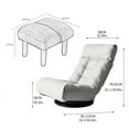 thumbnail image 7 of 360-degree Swivel Gaming Chair, Folding Floor Chair with Adjustable Backrest, Cushion Padded Indoor Chaise Lounge with Stool, Lazy Sofa Couch Rocker Gaming Chair for Teens and Adults (Grey), 7 of 7