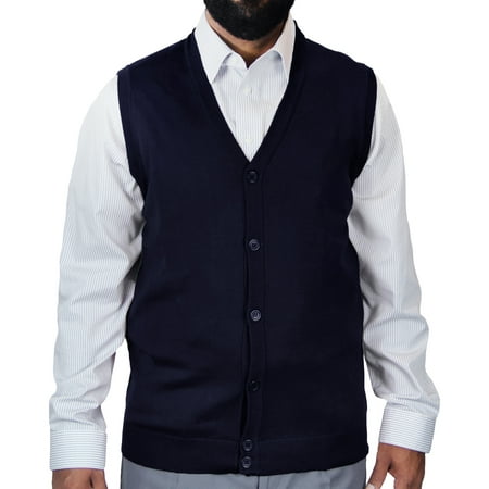 Solid Sweater Vest - Men's Solid Color Cardigan Sweater Vest
