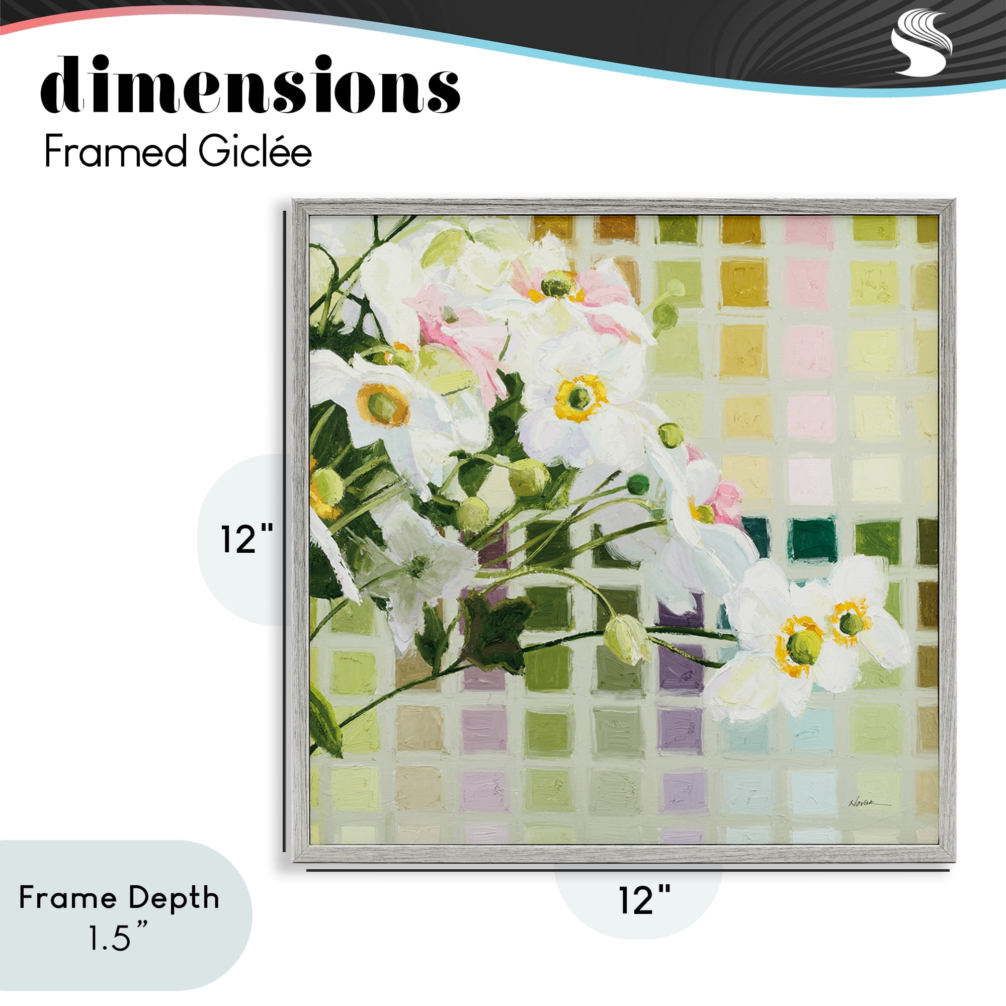 Stupell Industries Color Chart Daffodils Gray Framed Giclee Art, design by Shirley Novak