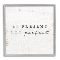 Stupell Industries Present Not Perfect Rustic Inspirational Painting Gray Framed Art Print Wall Art, 12 x 12