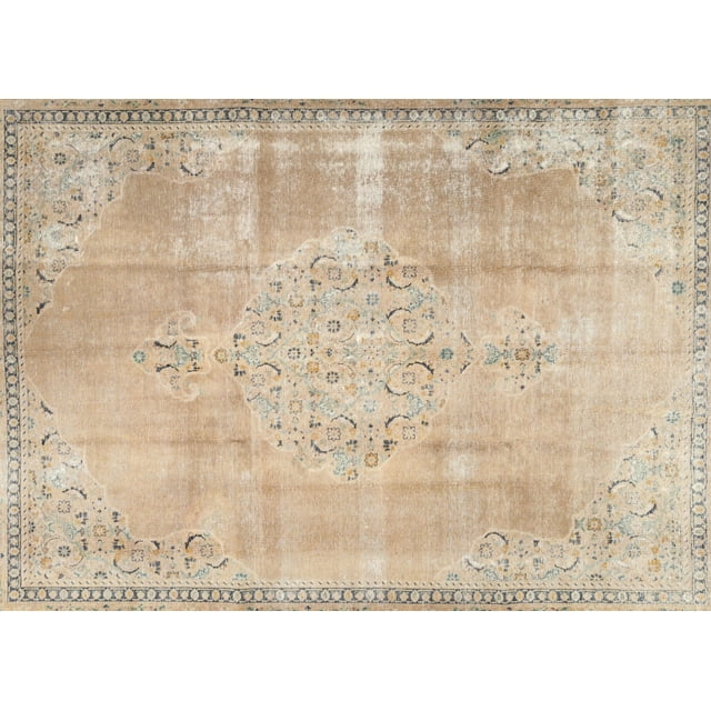 Ahgly Company Machine Washable Indoor Rectangle Traditional Brown Area Rugs, 7' x 9'