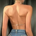 thumbnail image 4 of Backless Bras Flower Rhinestones Heart Shape Buckled Camisole Women Party Nightclub Body Jewelry Crop Top, 4 of 8