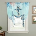 thumbnail image 2 of Coastal Anchor Blue Balloon Curtains for Living Room/French Door, Summer Beach Nautical Coral Starfish Tie Up Curtains 63 Inch Length Energy Saving Kitchen Curtains Shades for Windows 42"x63", 2 of 8