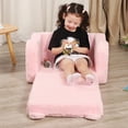 thumbnail image 4 of Sillas para niños MOMCAYWEX, sofá sherpa suave 2 en 1 para niños pequeños, rosa, 4 of 6