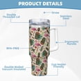 thumbnail image 5 of Lsque Tropical Mask Flamingo Pattern 40 OZ Ice Bully Cup with Handle and Straw, Double Wall Stainless Steel Tumbler Travel Coffee Cup with Lid for Christmas Present, 5 of 8