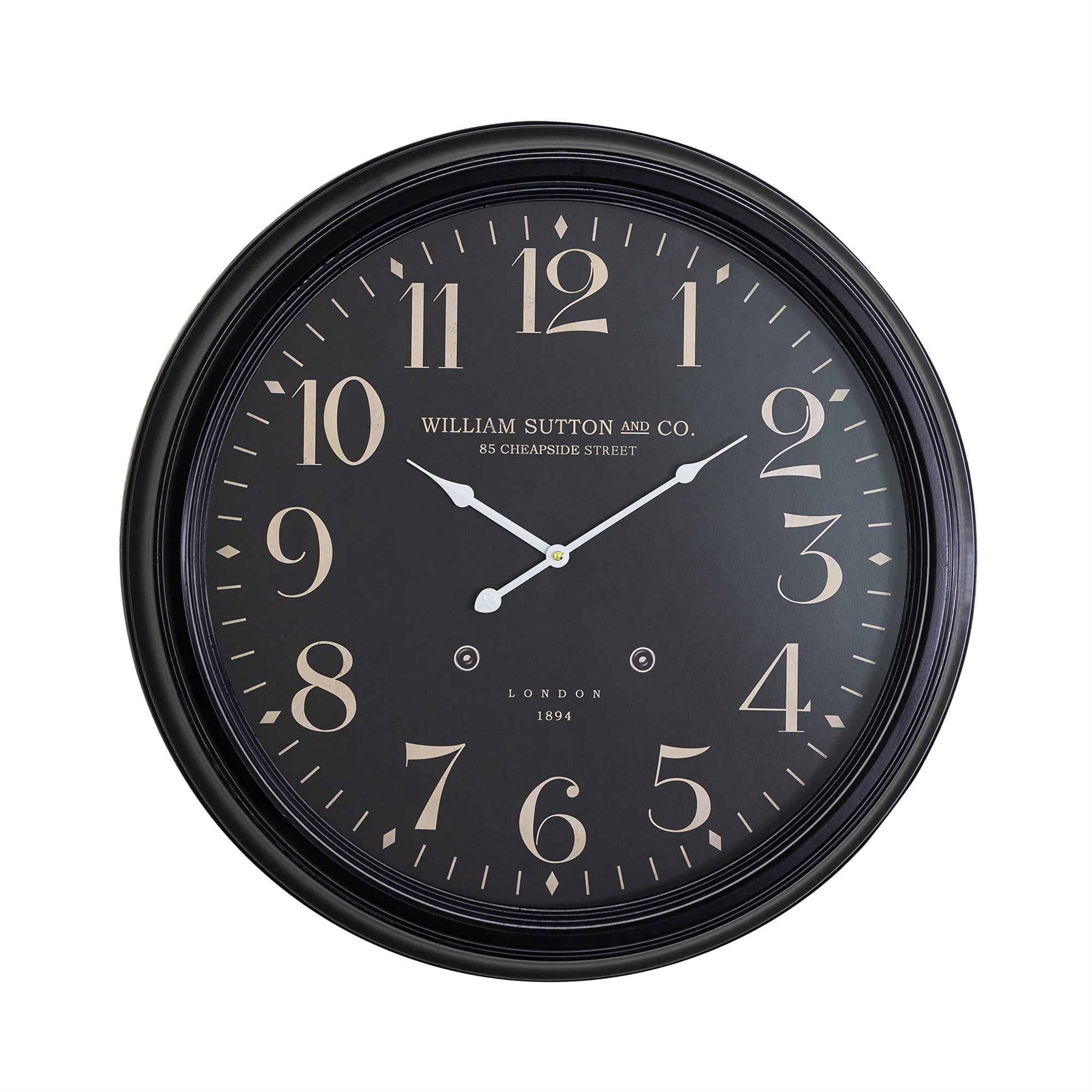 Yosemite Circular Iron Wall Clock Black with Distressed Iron Frame