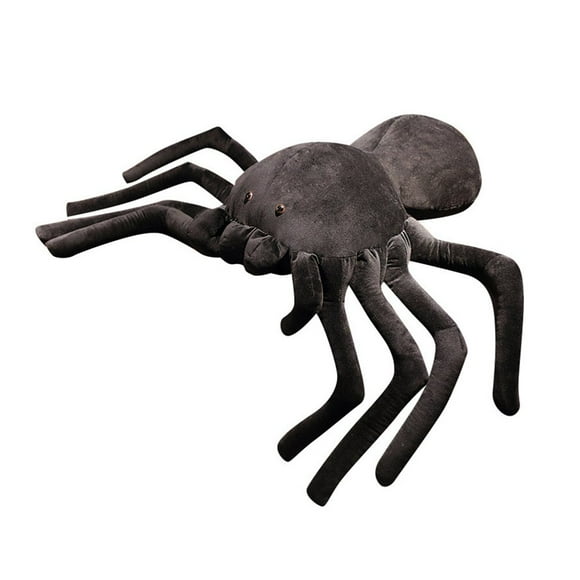 AMERTEER Spider Plush Stuffed Pillow Animal Doll Black Toys Giant Huggable Prank Halloween Spiders Adorable Realistic Tricky