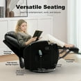 thumbnail image 4 of YSICK Swivel Rocker Recliner Chair with Massage PU Leather for Living Room,Black, 4 of 7