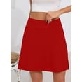 thumbnail image 6 of Chiclily Women's 2-in-1 High Waisted Tennis Skort with Pockets, Red Athletic Golf Skirt with Built-in Shorts, Size L, 6 of 6