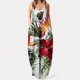 thumbnail image 2 of Vestido largo de camisola con bolsillo para mujer con cuello en V y estampado sin mangas a la moda para mujer sexy Pompotops ghjkhdj7389, 2 of 5