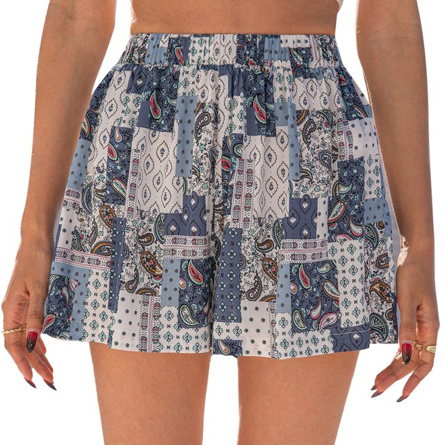 Pantalones cortos de playa, pantalones cortos florales de pierna ancha Pantalones cortos holgados Pantalones cortos de pierna ancha fiel a su promesa