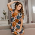 thumbnail image 3 of Naloa Whimsical peony blossom Print Women Nightgowns,Womens Loungewear,Short Sleeve Sleepwear,Comfy Ladies Nightdress, 3 of 6