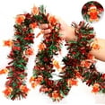 thumbnail image 2 of Sinkoo 33ft Christmas Tinsel Garland, Gingerbread Man Red Green Christmas Metallic Streamer Twist Garland, Indoor Outdoor Xmas Decor for Home Garden, 2 of 5
