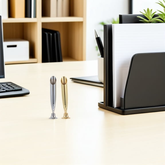 LOLIPPYY 3-Pack Metal Pen Stand Holder for Desk, Stylish Pen Rest for Fountain, Ballpoint, and Office Pens