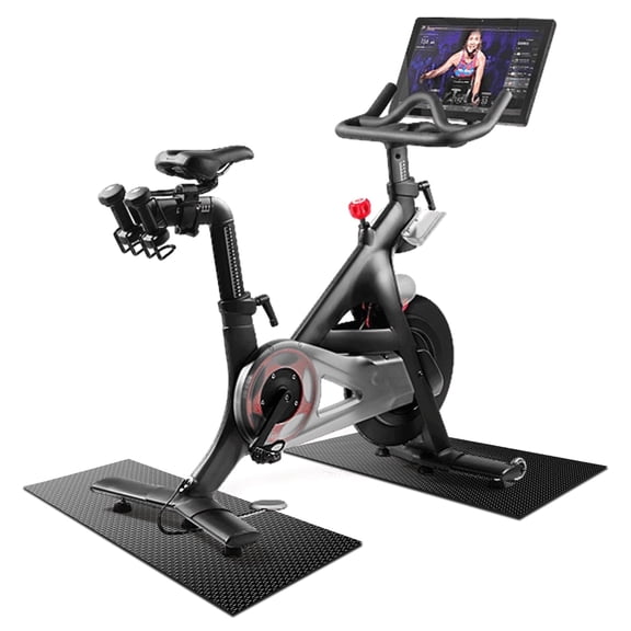 TONINT 2 pack Exercise Bike Mat for Carpet & Hardwood Floors, Indoor Gym Fitness Stationary Bike Treadmill Mat 25" x 12 in