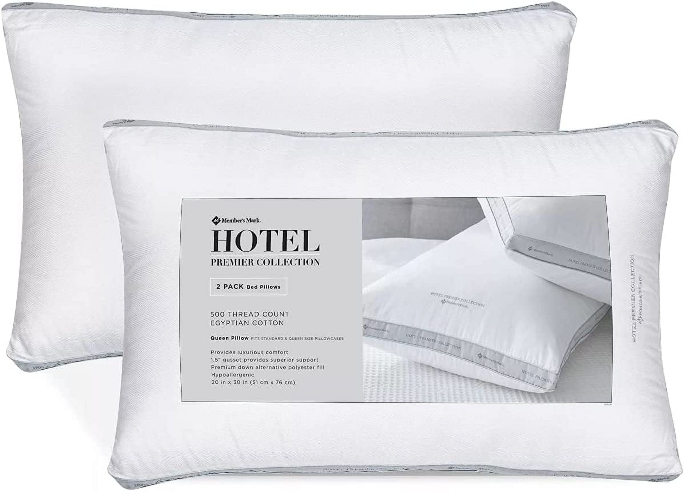 Bellissimo Premium Luxury Hotel Bed Pillow, 2 Pack (Standard/Queen)