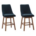 thumbnail image 1 of Boston Formed High Back Fabric Barstools with Wood Legs, Set of 2, 1 of 9