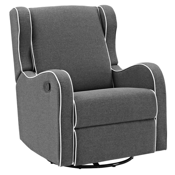 Swivel Gliding Recliner - Upholstered Comfort Chair with Reclining Function, Dark Gray