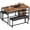 Black+Brown, variant on MOOSENG 3-Piece Dining Table Set with 2 Benches Storage Shelves and Dinner Table Kitchen Table for Space-Saving Design for Dining Room & Kitchen Dining Furniture Sets Table Rustic Brown