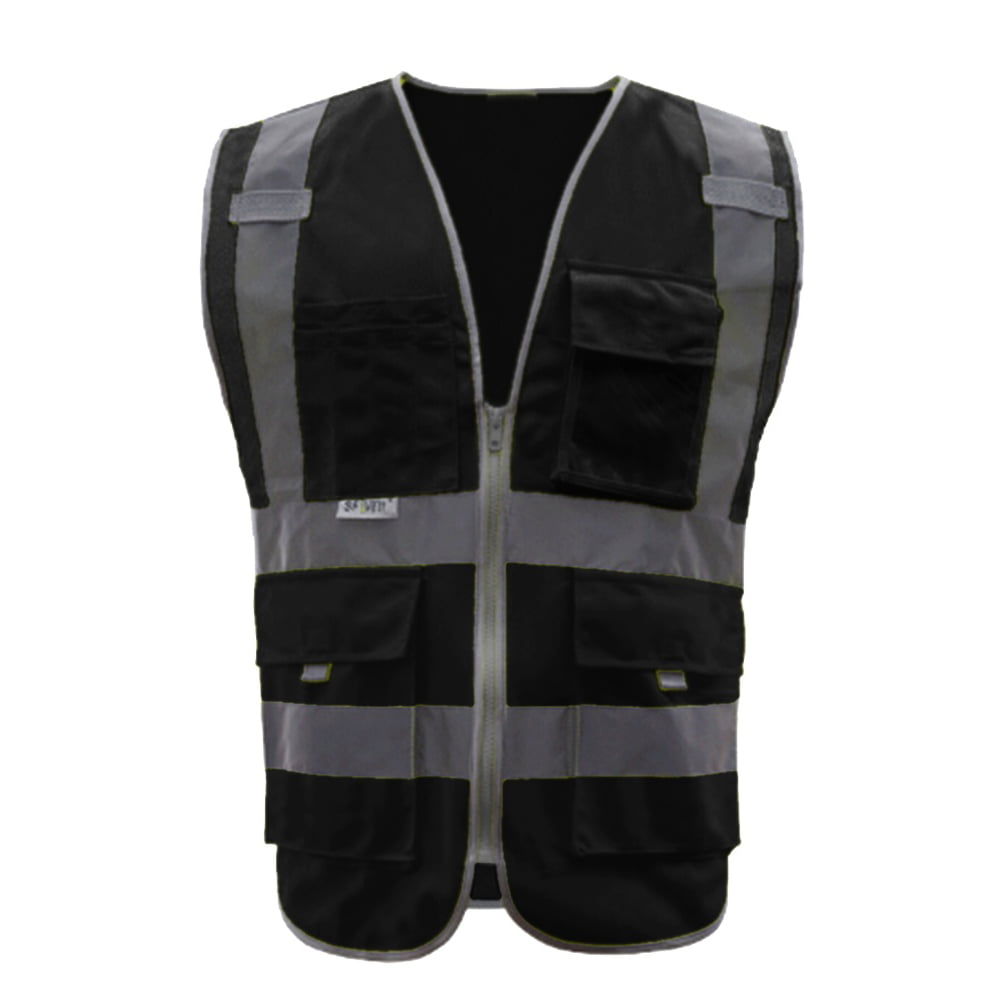 GoGo - GOGO 9 Pockets High Visibility Zipper Front Safety Vest With ...