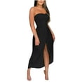 thumbnail image 2 of Vetsdori Womens Sleeveless Midi Dresses Plain Casual Slip Dress Black Tank Evening Gown Party,Pleated Mujer Dress for Ladies Crew Neck, 2 of 6