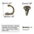 thumbnail image 2 of Gancho de Bañera de Aleación de Zinc Ganchos para Abrigos Toalla Montado en la Pared DIY con Tornillos 4pcs, 2 of 7