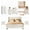 White+20 WH Drawers, variant on Asofer Complete White Bedroom Set: Queen Wingback Bed Frame, LED Vanity, 6 & 7-Drawer Dressers, Massive Storage